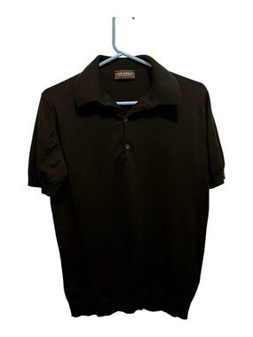 John Smedley Black Short-Sleeve Adrian Sea Island Cotton Polo Shirt